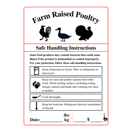 Poultry Bag Labels - 100 Pack - Berry Hill - Country Living Products