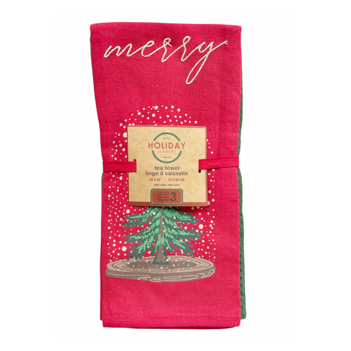 Merry Trees Kitchen Tea Towels - Set of 3