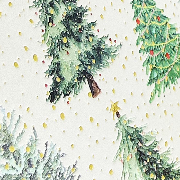 Set of 6 Textured Printed Ceramic Coaster - Confetti Trees