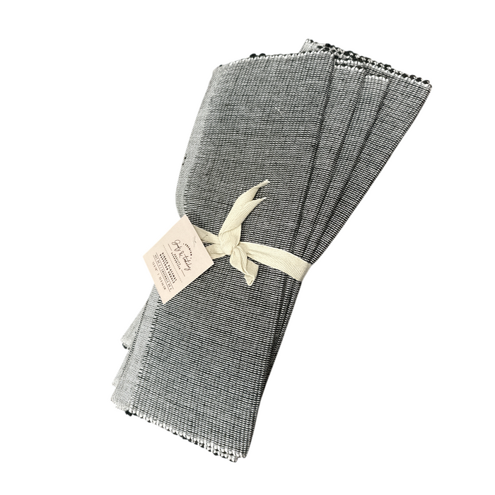 Heathered Ribbed Placemat Set Of 4 - Black