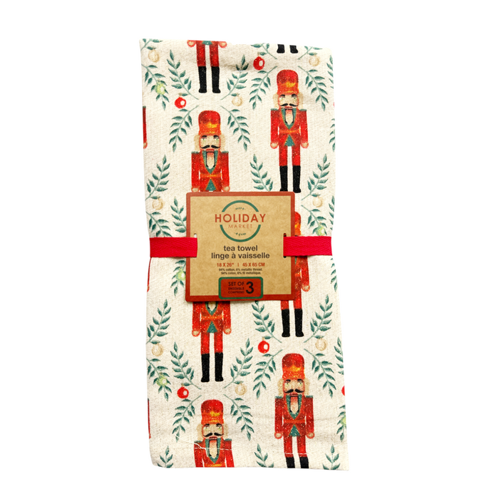 Traditional Nutcracker Kitchen Tea Towels - Set of 3