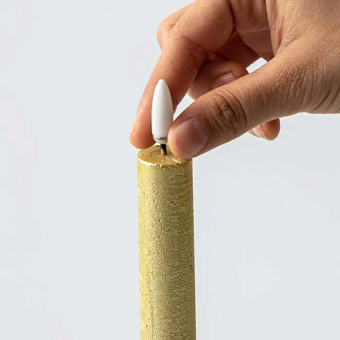 One Touch LED Taper Candles Set of 2 - Gold