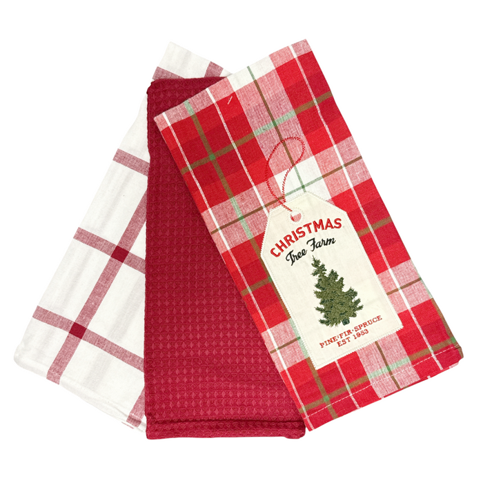 Christmas Tree Farm Kitchen Tea Towels - Set of 3
