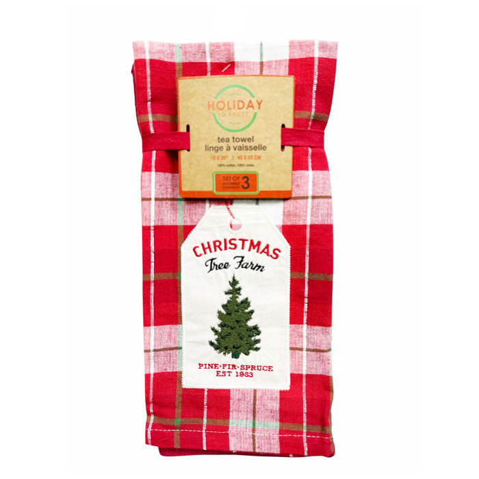 Christmas Tree Farm Kitchen Tea Towels - Set of 3