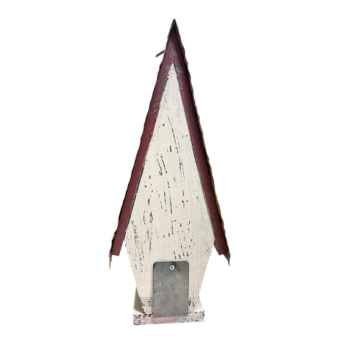 14" Triangular Wooden Birdhouse