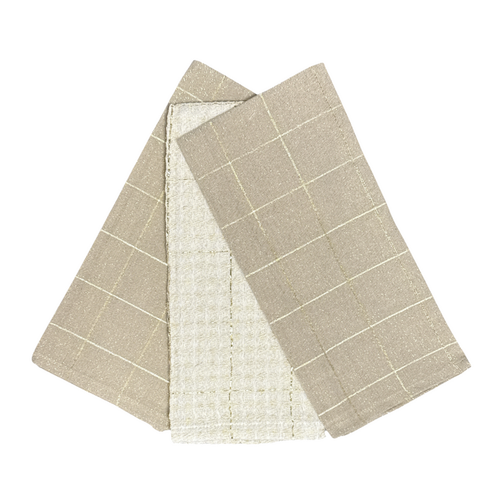 Soft Check Kitchen Tea Towels - Set of 3