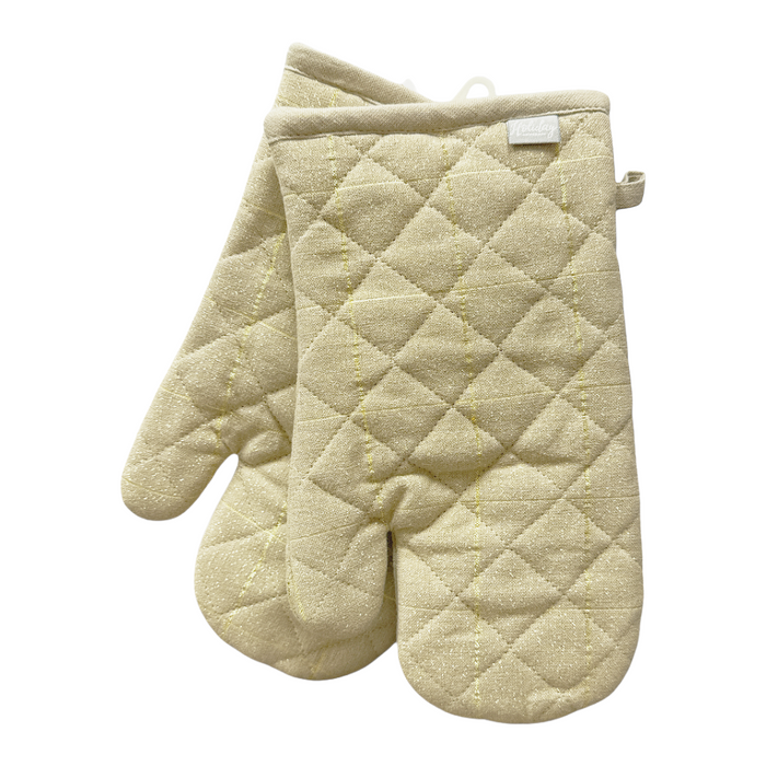 Soft Check Oven Mitt Set