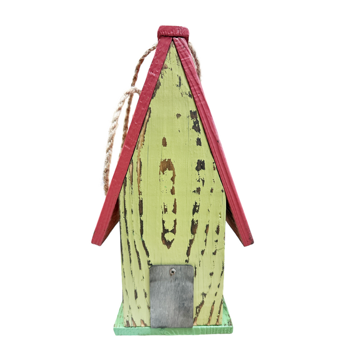 12.5" Tall Tricolor Wooden Birdhouse