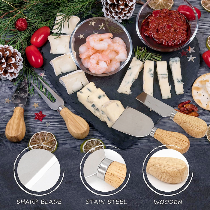 Cassie Acacia Cheese Knives - Set of 4
