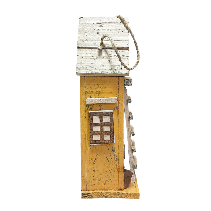 17" Tall Wooden Birdhouse With Ladder