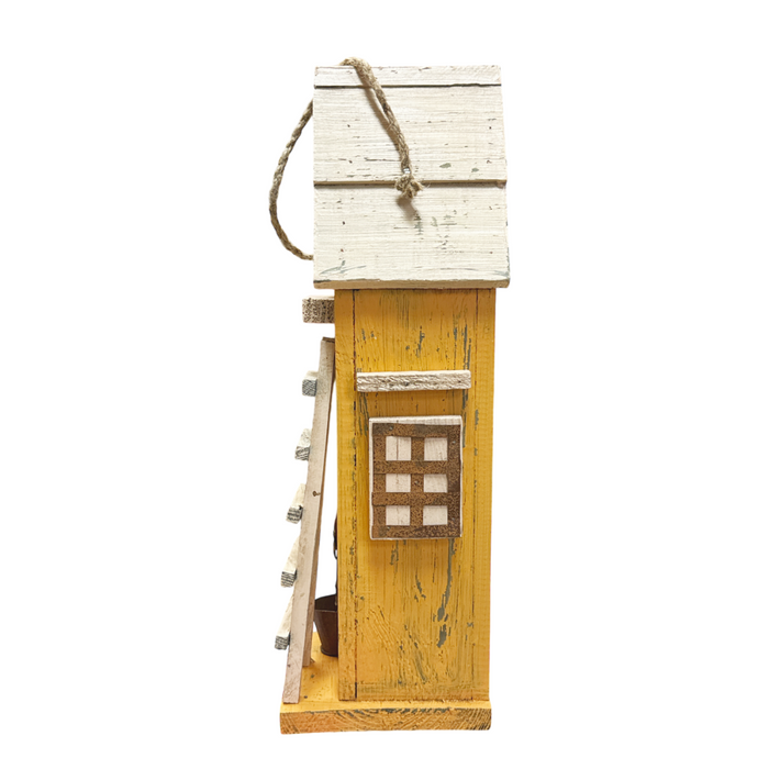 17" Tall Wooden Birdhouse With Ladder