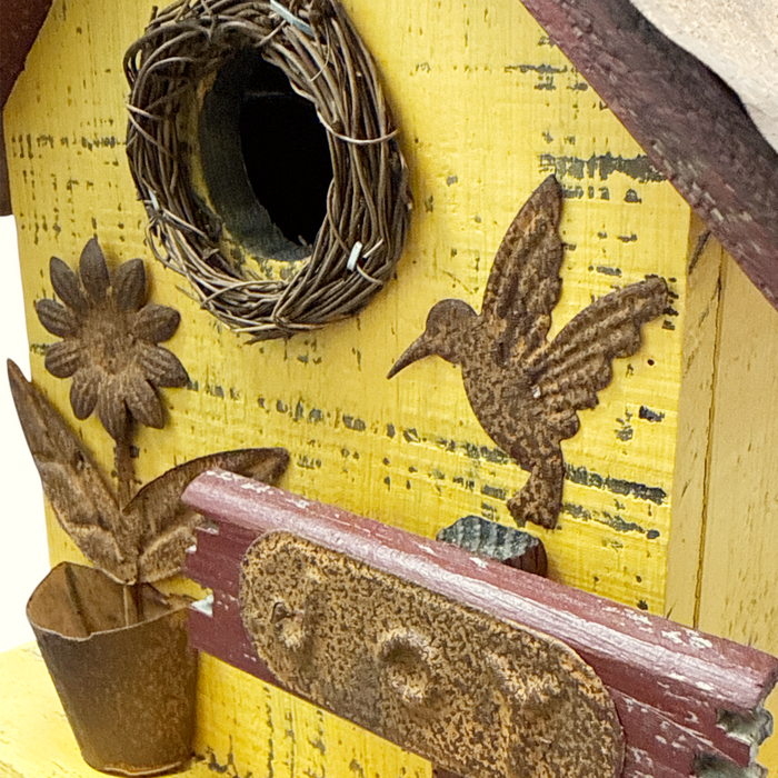 8.5" Yellow Joy Birdhouse