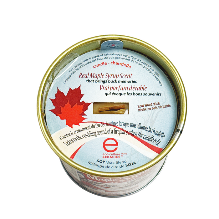 Mini Maple Wood Wick Candle in a Tin