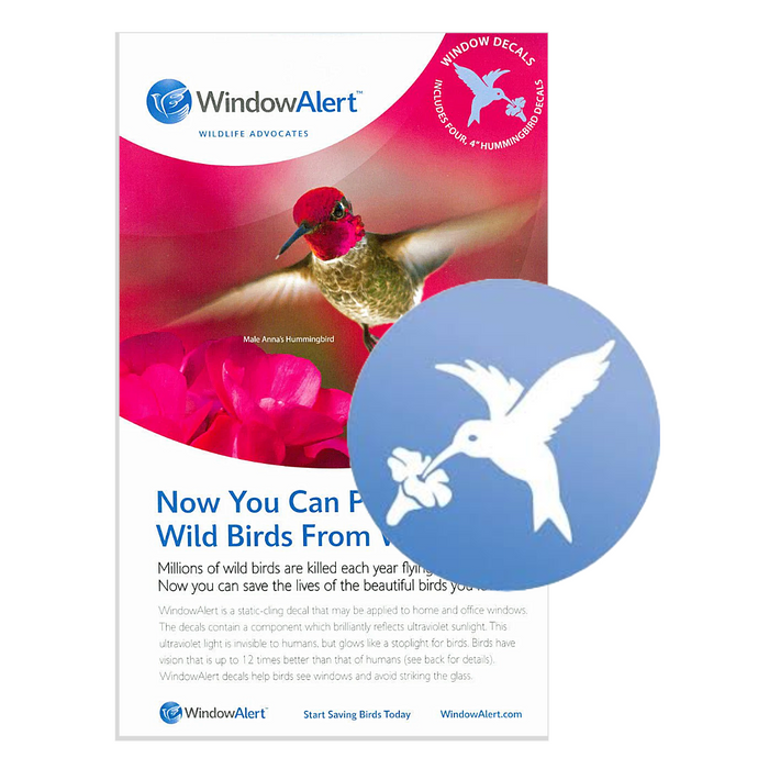 WindowAlert - 4" Hummingbird Decals (Pkg of 4)