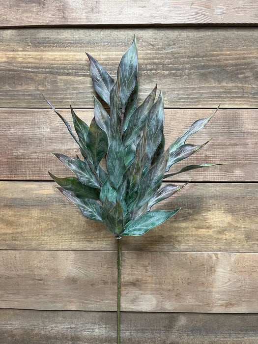 28" Purple/Green Lanceolate Leaf Spray
