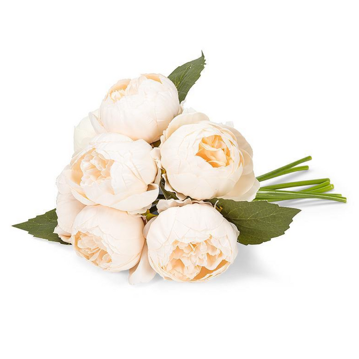 10" Ivory Peony Bouquet