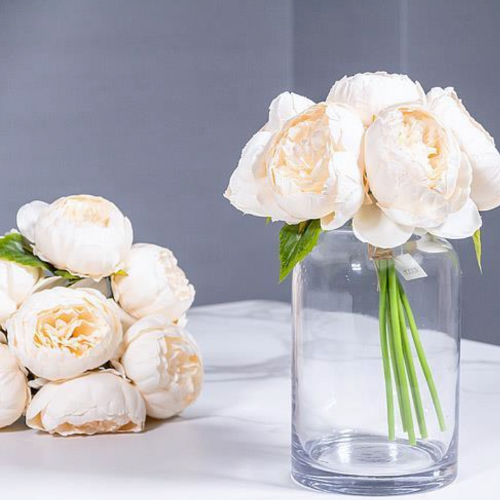 10" Ivory Peony Bouquet