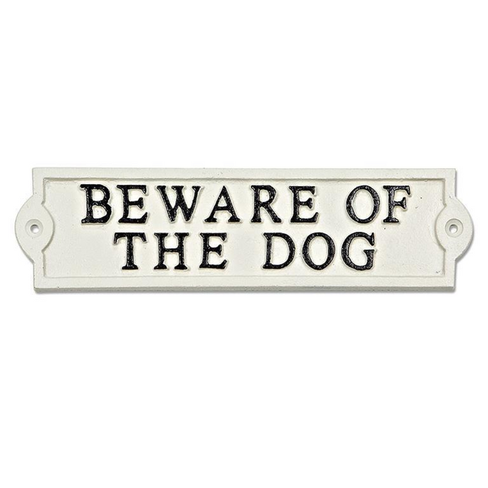 9" Cast Iron Sign - Beware of the Dog