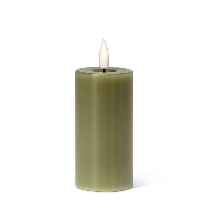 Green LED Flameless Pillar Candle - 2x4 Inch