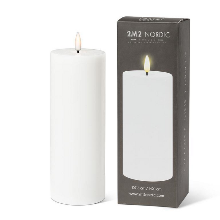 White LED Flameless Pillar Candle - 3x8 Inch