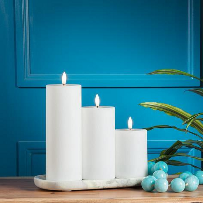 White LED Flameless Pillar Candle - 3x8 Inch