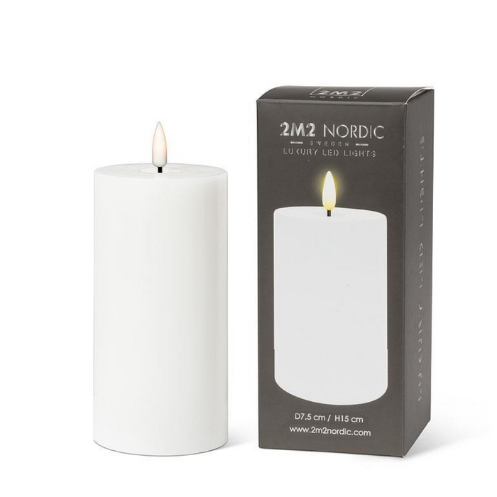 White LED Flameless Pillar Candle - 3x6 Inch
