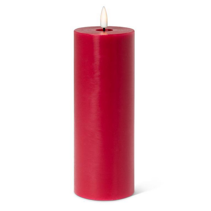 Red LED Flameless Pillar Candle - 3x8 Inch