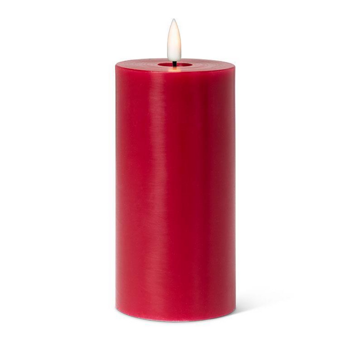 Red LED Flameless Pillar Candle - 3x6 Inch