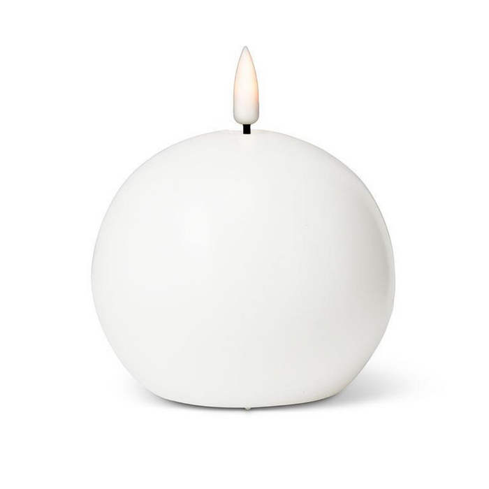 4" White LED Flameless Ball Candle
