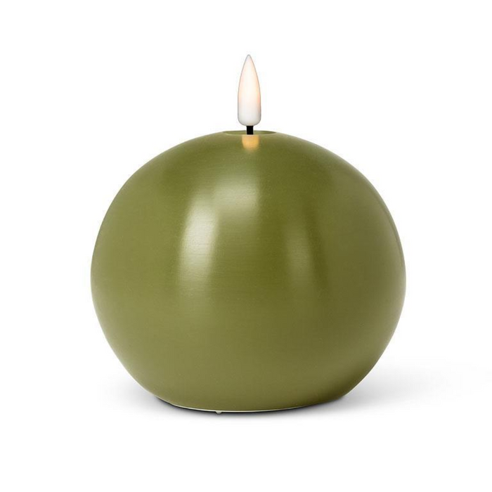 4" Green LED Flameless Ball Candle