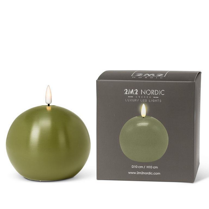 4" Green LED Flameless Ball Candle