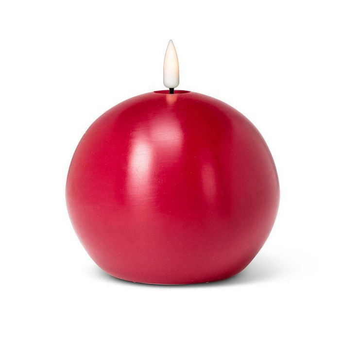 4" Red LED Flameless Ball Candle