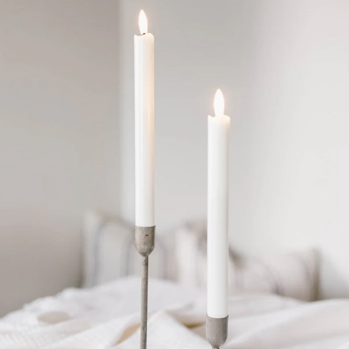 White Luxlite LED Taper Candles (Set of 2)