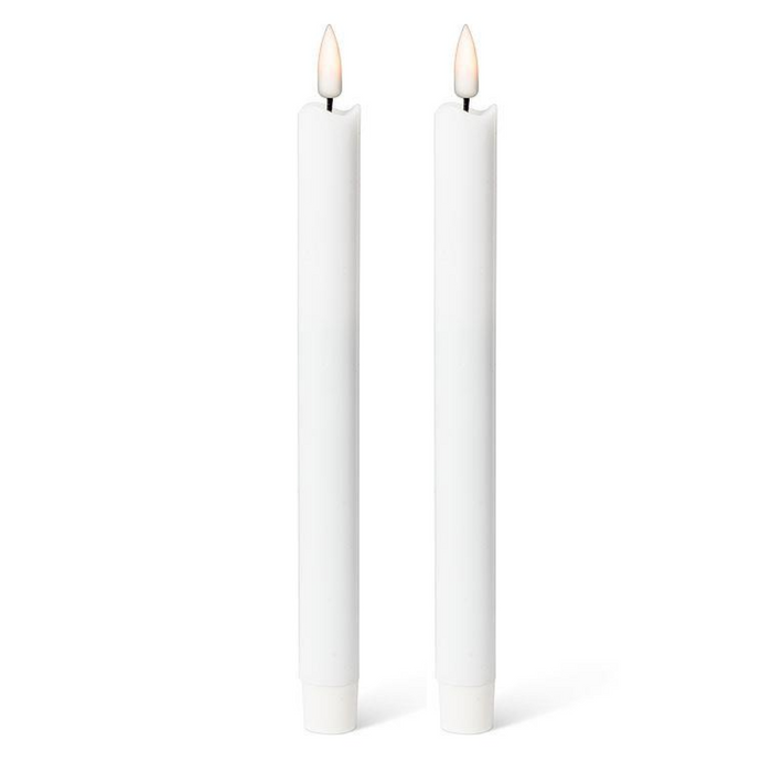 White Luxlite LED Taper Candles (Set of 2)