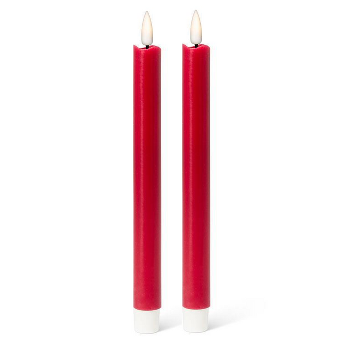 Red Luxlite LED Taper Candles (Set of 2)