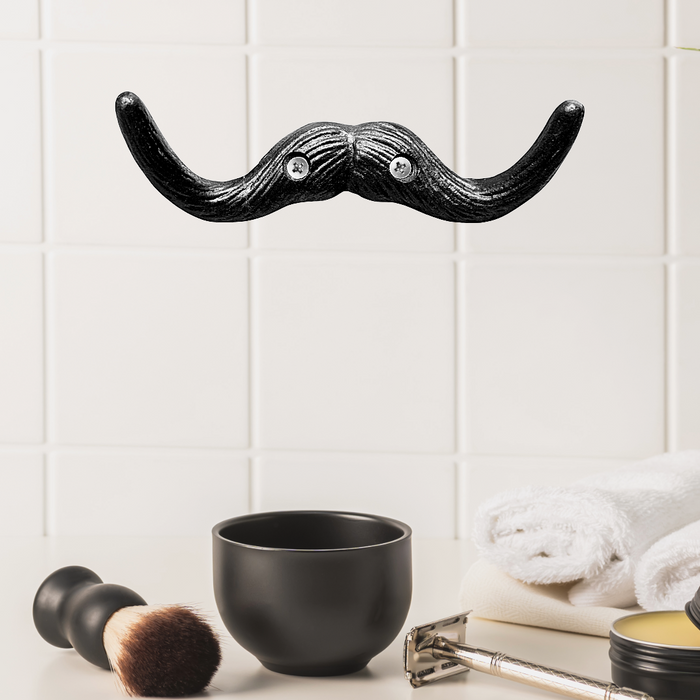 5" Black Cast Iron Mustache Double Hook