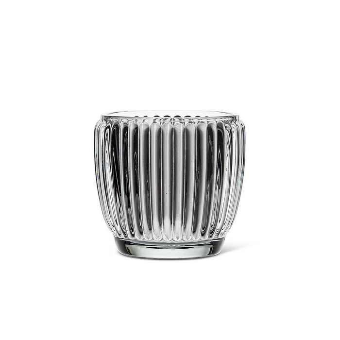 Small 3" Ribbed Votive Candle Holder - Smoke