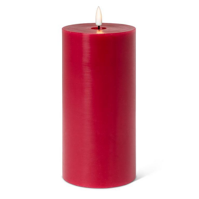 Red LED Flameless Pillar Candle - 4x8 Inch