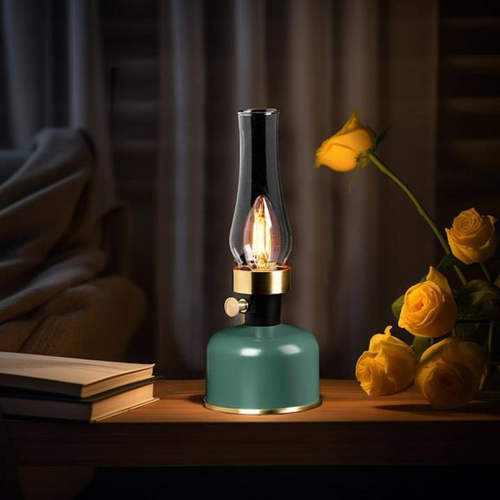 LED Lantern Style Table Light - Green