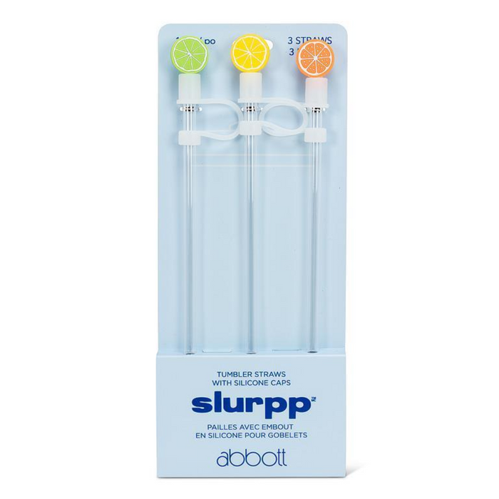 13" Jumbo Straws with Citrus Caps - Set of 3