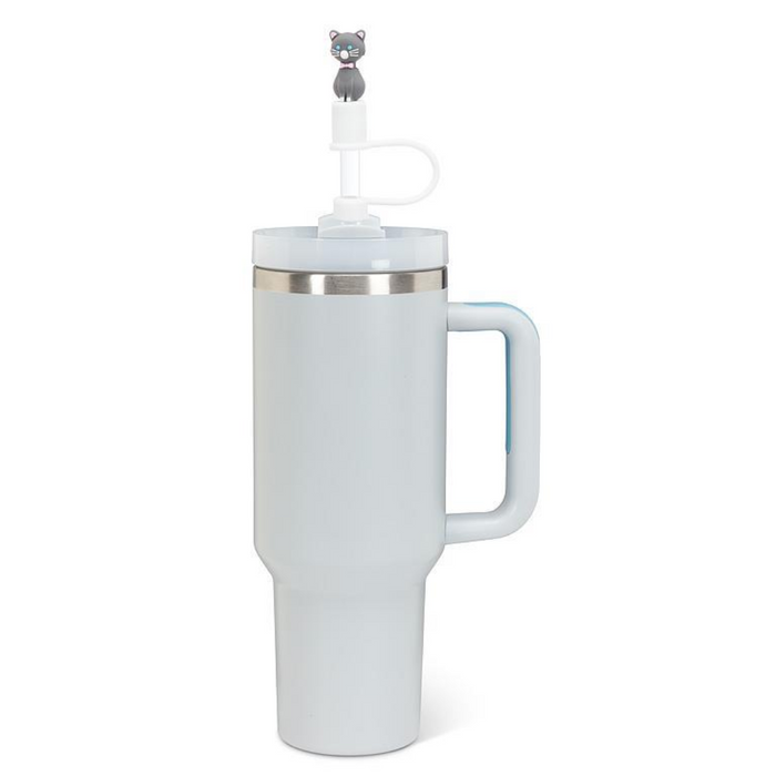 13" Jumbo Straws with Cat Caps - Set of 3