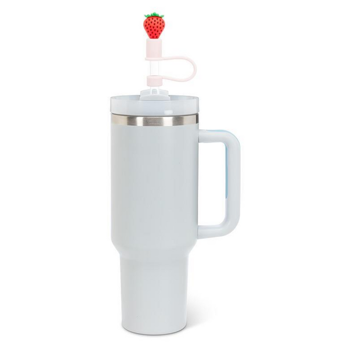 13" Jumbo Straws with Fruit Caps - Set of 3