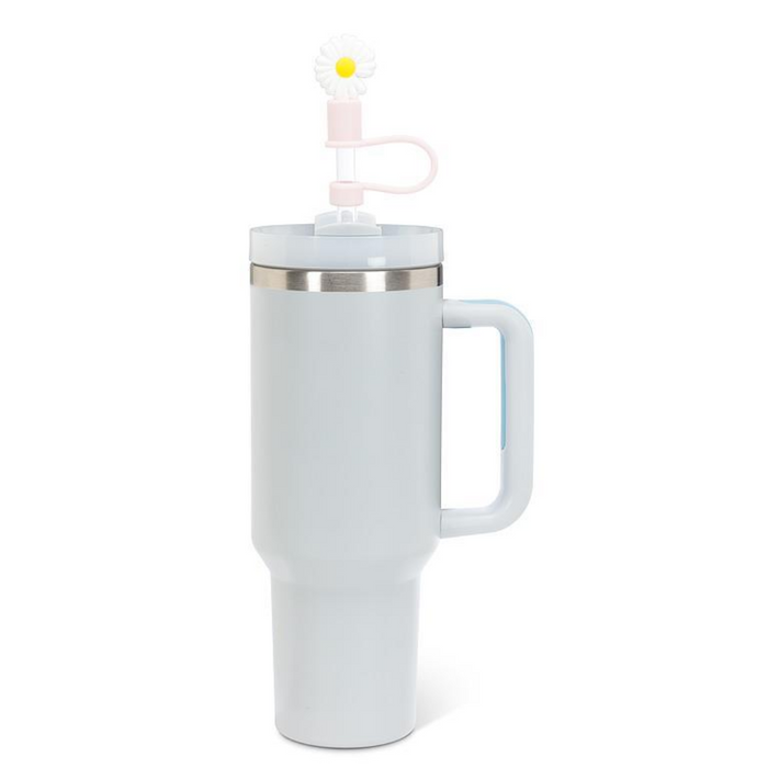 13" Jumbo Straws with Daisy Caps - Set of 3