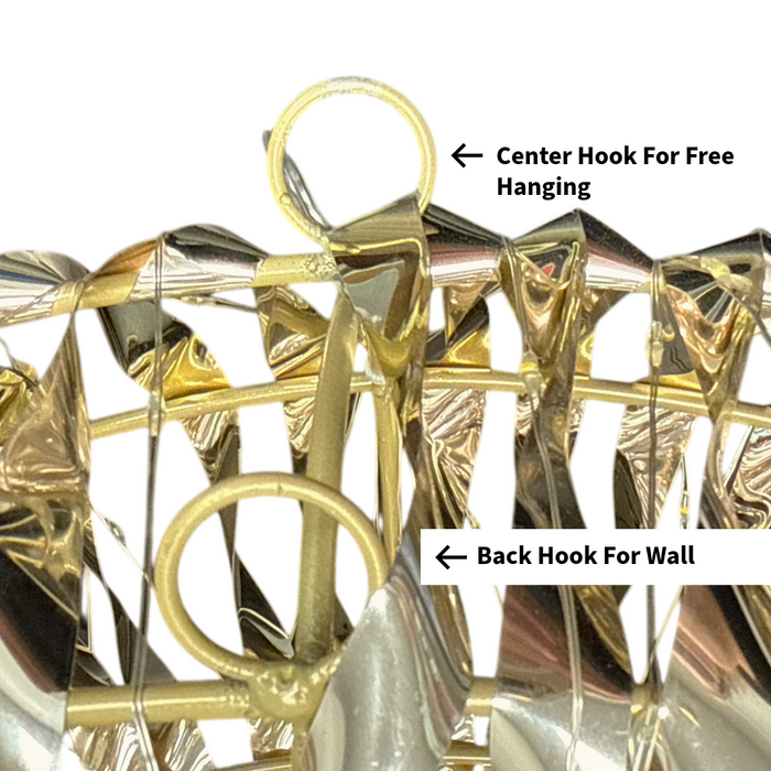 16" Shiny Gold Ribbon LED Wreath - 480 Micro Lights