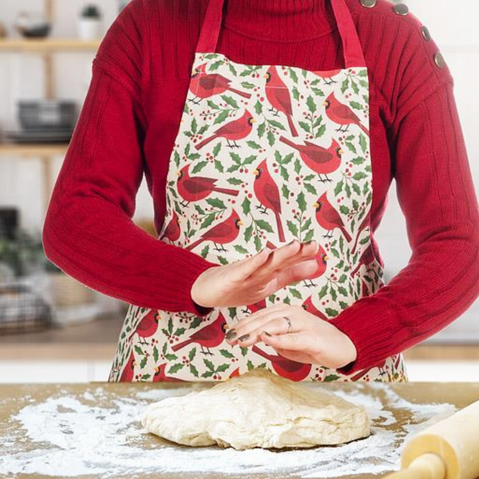Cardinals & Holly Holiday Apron