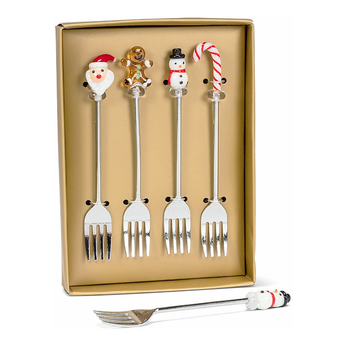4.5" Holiday Icon Cocktail Forks - Set of 4