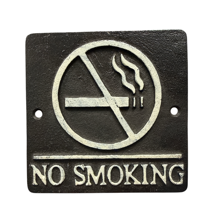 5" Cast Iron Sign - No Smoking