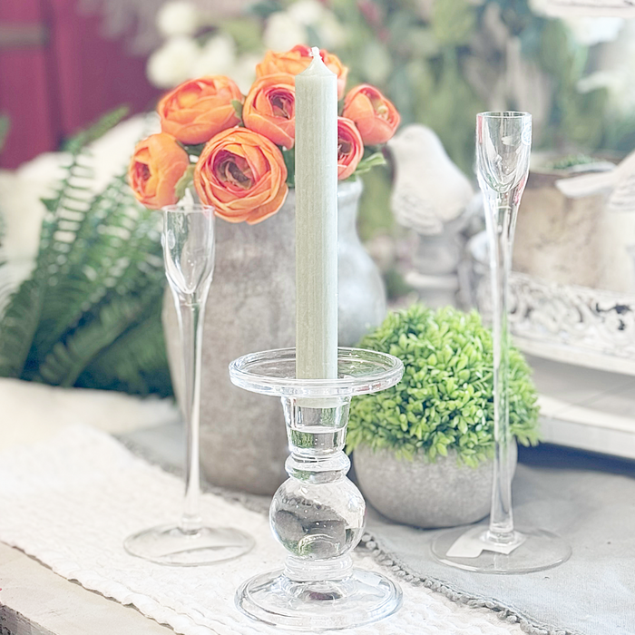 Small Ball Taper/Pillar Glass Candle Holder