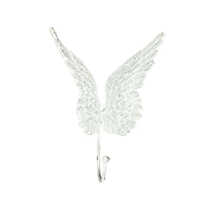 8.5" Rustic White Cast Iron Butterfly Hook