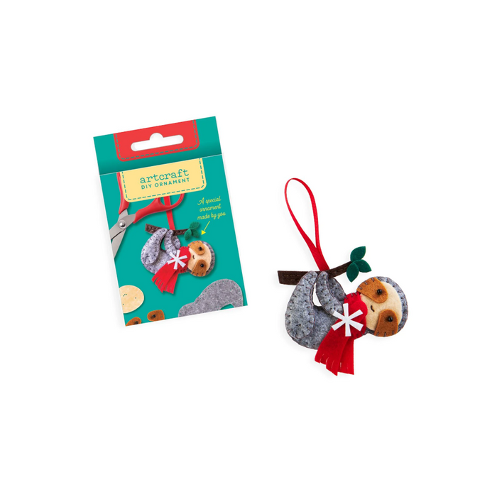 DIY Felt Ornament Kit - Christmas Sloth